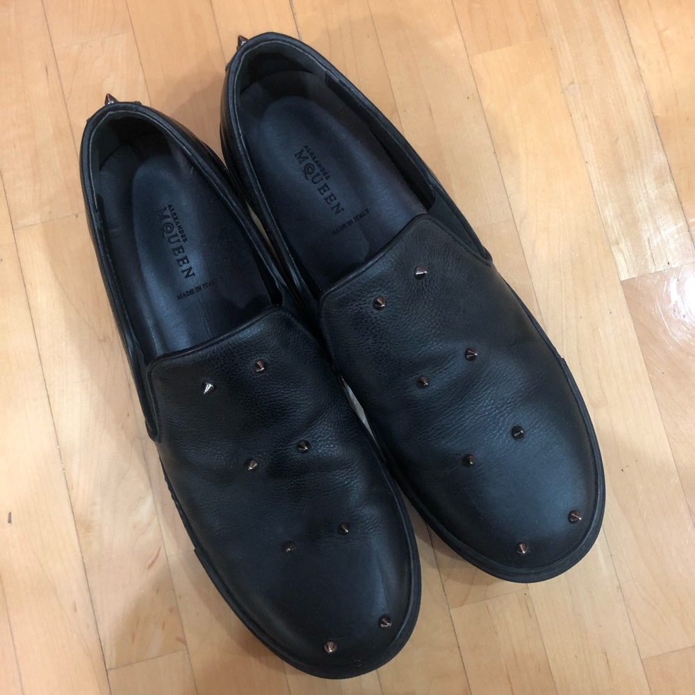 Alexander MCQ black leather sliver Slip-on sneaker